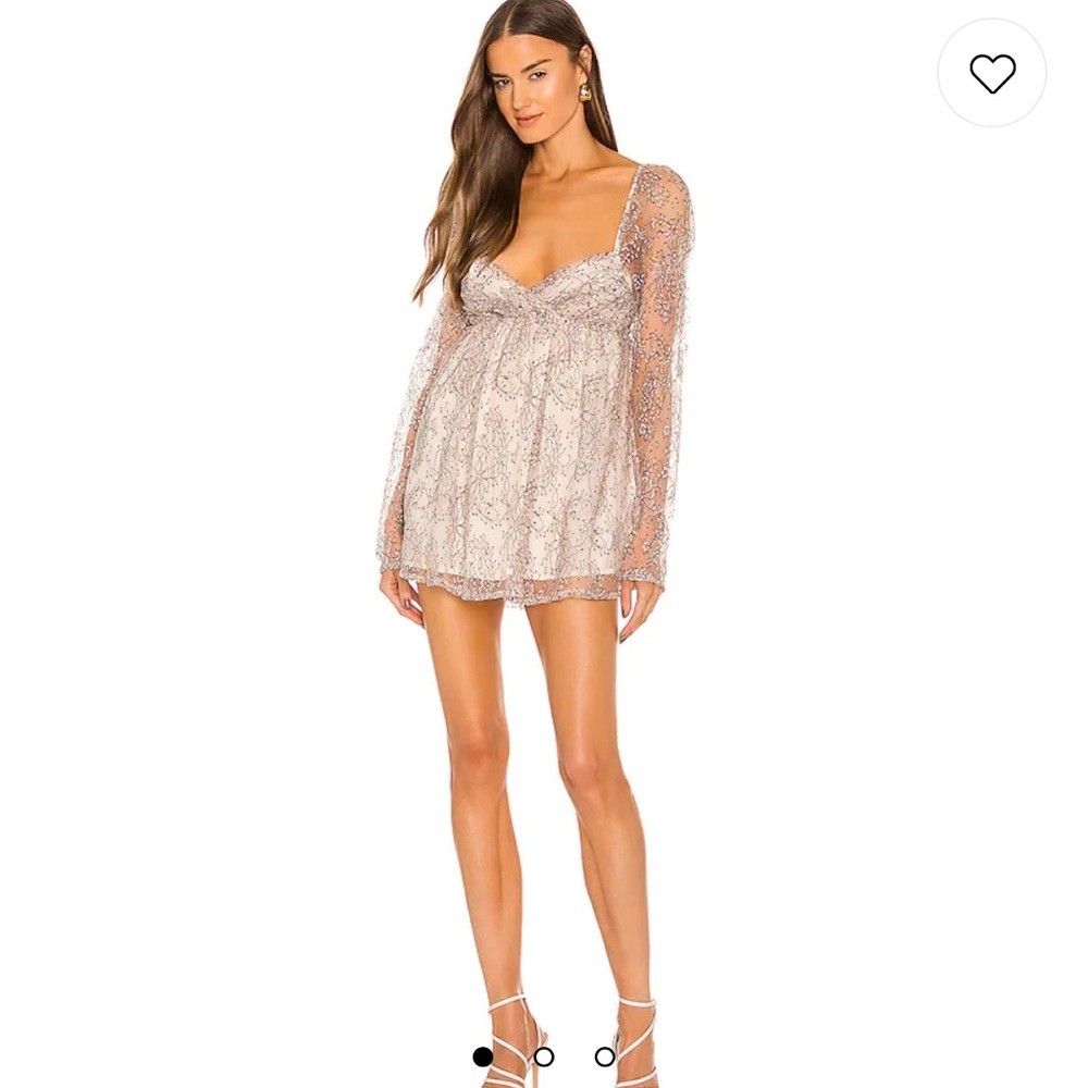 Free people heavenly lace tunic in Champagne toast